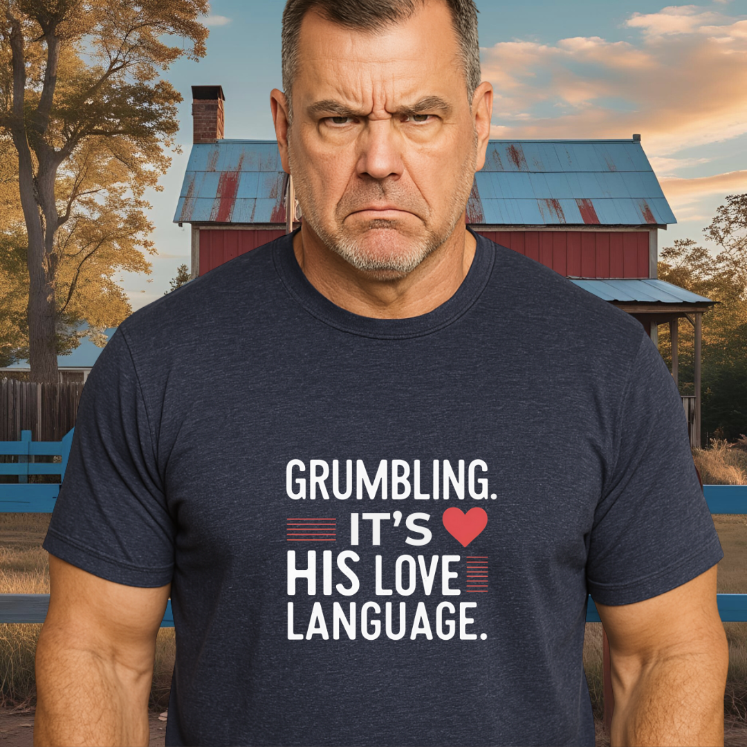 GRUMBLING.™ – His Love Language of Choice Affection,but make it grumpy.