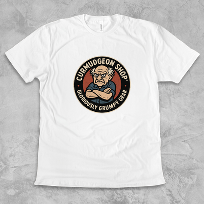 CURMUDGEON SHOP™ LOGO TEE – Official Uniform of the Modern-Day Crank