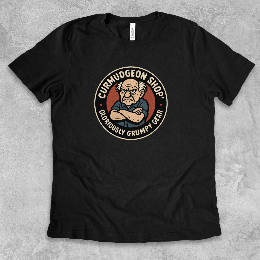 CURMUDGEON SHOP™ LOGO TEE – Official Uniform of the Modern-Day Crank
